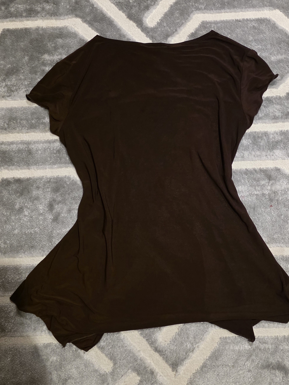American City Wear Women's Dark Brown Short-Sleeve Scoop Neck Tee